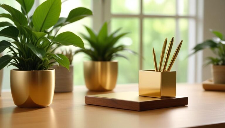 Hộp bút kim loại vàng kích hoạt tài khí 2025 - Phong thủy văn phòng