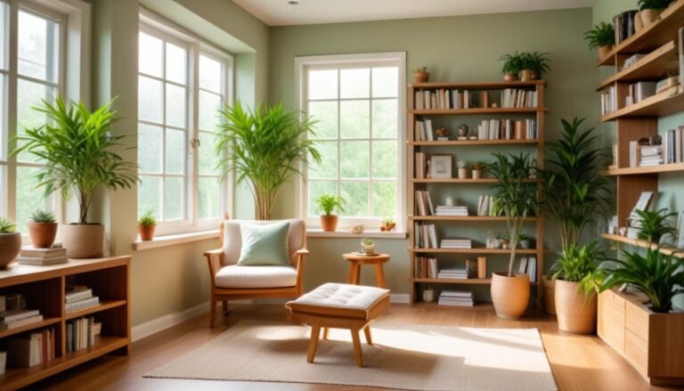 Thiết kế góc đọc sách cạnh cửa sổ chuẩn phong thủy 2025